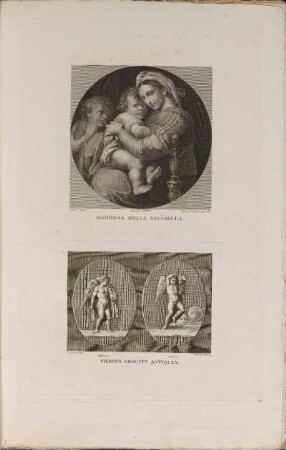 Illustrationen: Madonna D'Ella Seggiola. Pierres Gravées Antiques.