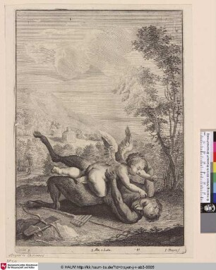 [Kampf zwischen Amor und Pan; Struggle between Cupid and Pan]