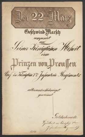 Der zweiundzwanzigste März; winds, stck; C-Dur