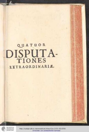 Quatuor Disputationes Extraordinariae