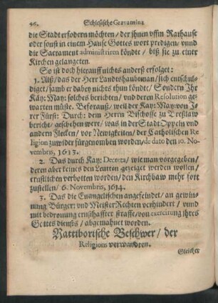 Rattiborische Beschwer/ der Religions verwandten.