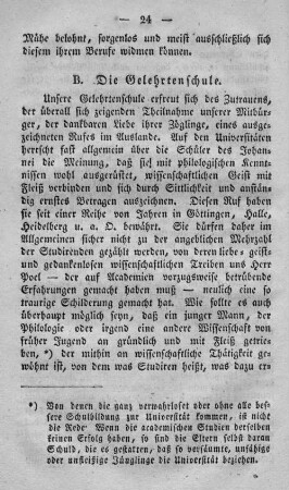 B. Die Gelehrtenschule.