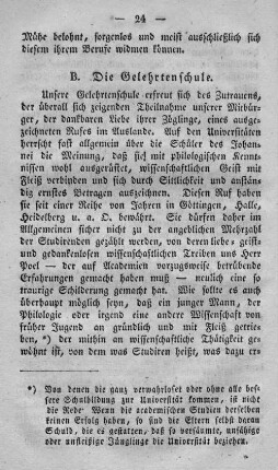 B. Die Gelehrtenschule.