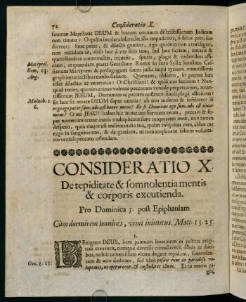 72-80, CONSIDERATIO X. De tepiditate & somnolentia mentis & corporis excutienda.