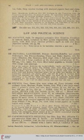 Law and Political Science (No. 386 - 408)