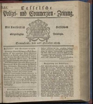 Nr. 81, Sonnabend, den 10ten October 1818