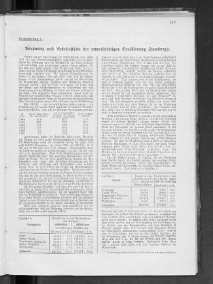 Wohnungs und Arbeitsstätte der erwerbstätigen Bevölkerung Hamburgs.