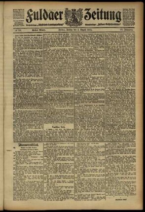 Erste Ausgabe vom Freitag, den 02. August 1912.