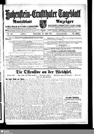 Hohenstein-Ernstthaler Tageblatt : Tageszeitung der antifaschistischen Front ; amtliches Verkündigungsblatt