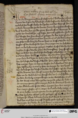 aus einer dt. Urkunde des 15. Jh.s (1. Viertel)