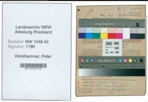 Entnazifizierung Peter Klinkhammer , geb. 04.11.1920 (Fahrer)