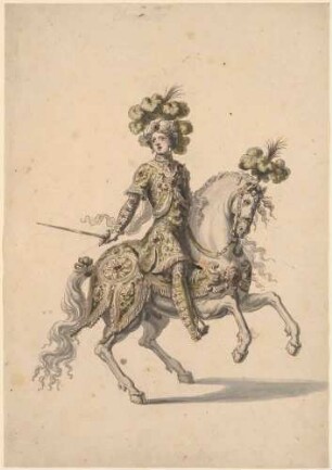 Kostümentwurf: Chevalier (Maurischer Reiter) für das Carrousel in Versailles von 1685