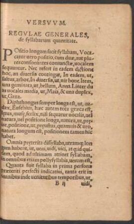 Regulae generales, de syllabarum quantitate.