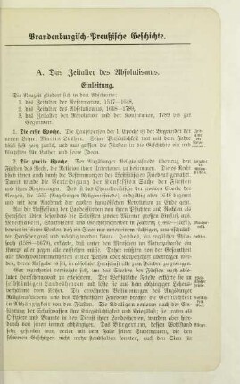 A. Das Zeitalter des Absolutismus