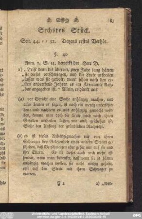 Sechstes Stück. Seit. 44.-52. Tietzens erstes Verhör.