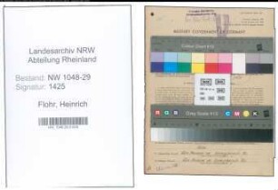 Entnazifizierung Heinrich Flohr , geb. 17.05.1896 (Beamter)