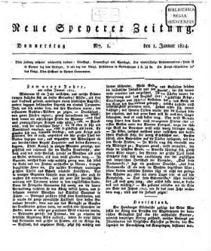 Neue Speyerer Zeitung. 1824