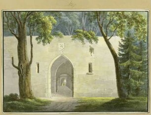 The entrance to the ruinous castle of Baden