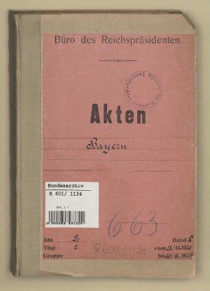 Verhältnis der Länder zum Reich.- Freistaat Bayern: Bd. 9