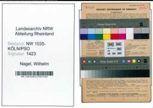Entnazifizierung Wilhelm Nagel , geb. 16.03.1904 (Bergbauangestellter)