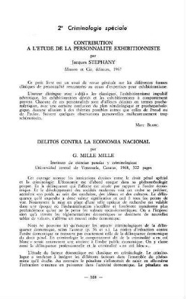 538, Contribution à l'étude de la personalité exhibitionniste, par Jacques Stephany