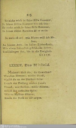 LXXXIV. Das Mitleid