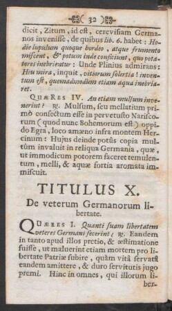 Titulus X. De veterum Germanorum libertate