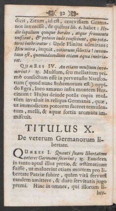 Titulus X. De veterum Germanorum libertate