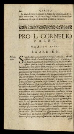 Pro L. Cornelio Balbo. Oratio XXXVI.