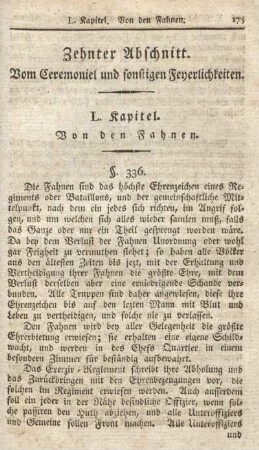 Zehnter Abschnitt. Vom Ceremoniel und sonstigen Feyerlichkeiten.