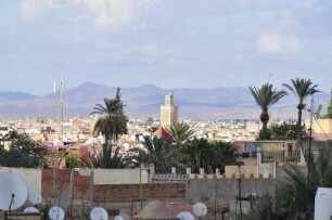 Stadtübersicht : Blick über die Altstadt von Marrakesch, aufgenommen am 04.11.2008