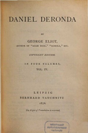 Daniel Deronda, 4