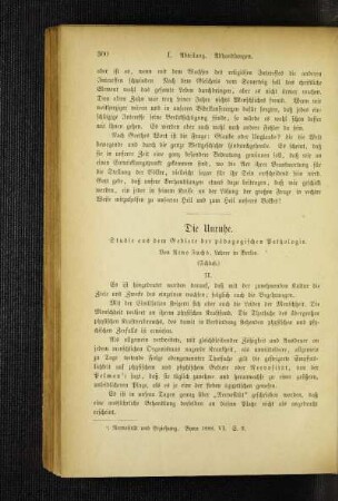 ¬Die¬ Unruhe : Studie aus dem Gebiete der pädagogischen Pathologie ; (Schluß)
