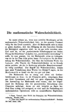 Die mathematische Wahrscheinlichkeit