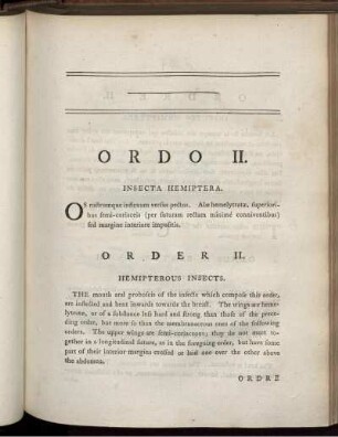 ORDO II. Insecta Hemiphera.