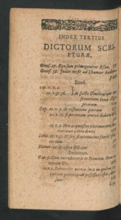 Index Tertius Dictorum Scripturae.