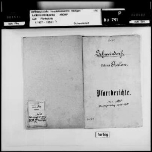 Pfarrberichte und Pfarrbeschreibungen Schweindorf-Neresheim