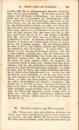 II. Materia medica und Toxikologie.