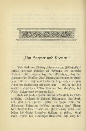 "Um Scepter und Kronen"