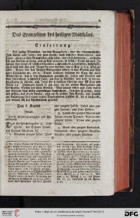 Das Evangelium des heiligen Matthäus