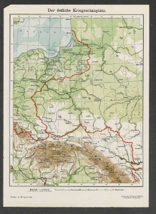 Karte: Der östliche Kriegsschauplatz.