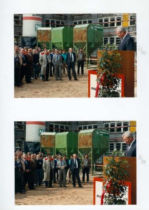 Verwaltungsgebäude Gehespitz, Grundsteinlegung und Richtfest, 18.04.1989