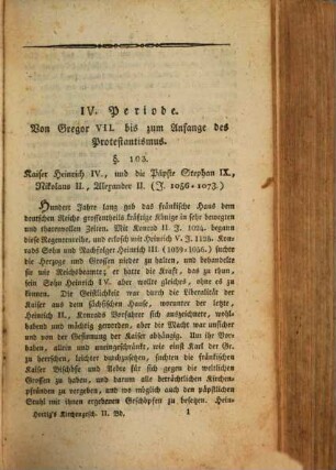 Handbuch der christlichen Kirchengeschichte, Bd. 2, Abt. 1. Die IV. Periode enthaltend