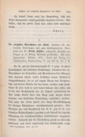549-552 [Rezension] Die religiösen Alterthümer der Bibel