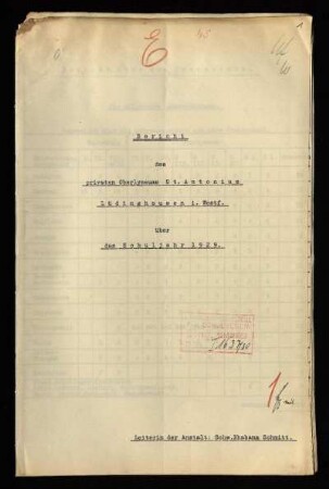 1929/30: Bericht des Privaten Oberlyzeums St. Antonius Lüdinghausen i. Westf. über das Schuljahr ... - 1929/30