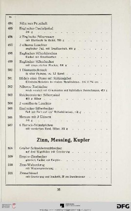 Zinn, Messing, Kupfer (Nr. 508-556)
