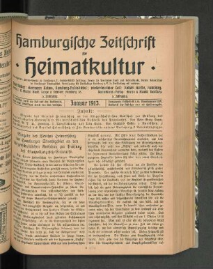 5. Jahrgang, Januar 1913.