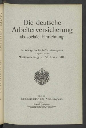 H. 3: Unfallverhütung und Arbeitshygiene