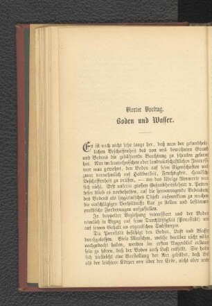 Vierter Vortrag. Boden und Wasser.