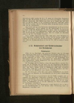§ 12. Rechtsmittel und Wiederaufnahme des Verfahrens.